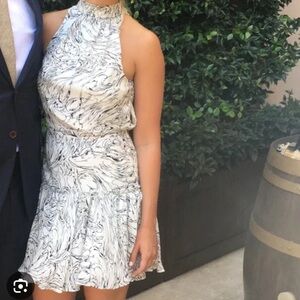 Elizabeth and James cocktail white silk mini dress size 4